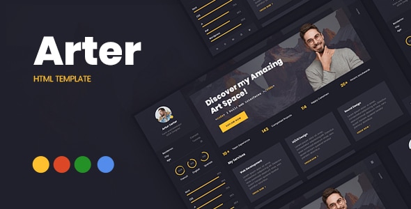 Arter – креативный HTML-шаблон для резюме и портфолио