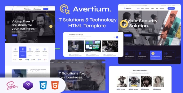 Avertium – HTML-шаблон для IT-решений и технологий