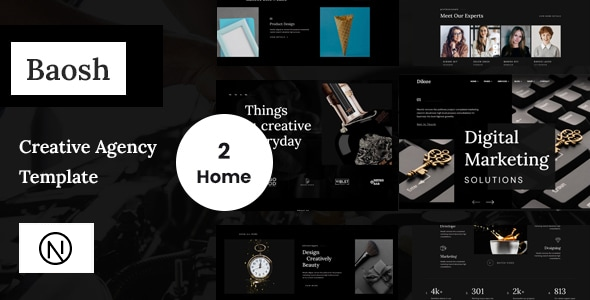 Baosh — шаблон на React Next.js для диджитал-агентств и стартапов