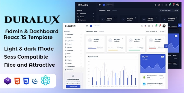 Duralux — React JS шаблон административной панели