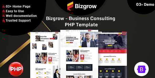 Bizgrow — адаптивный PHP-шаблон для бизнес-консалтинга