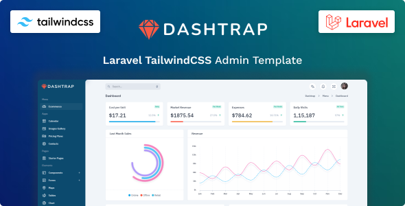 Dashtrap — интерфейс админ панели на Laravel и Tailwind CSS 3