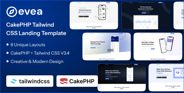 Evea — технологичный фундамент на CakePHP и Tailwind CSS для взрывного роста конверсии