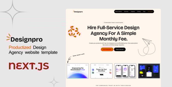 Designpro — Next JS шаблон для создания агентства дизайна по подписке
