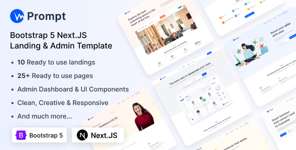 Prompt — современный и многоцелевой шаблон на базе Next.JS