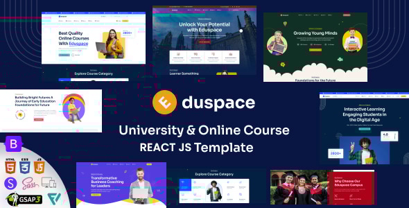 Eduspace — Шаблон React JS для онлайн-курсов, университетов и образовательных платформ