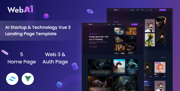 WebAI — шаблон лендинга на Vue 3 для технологических проектов