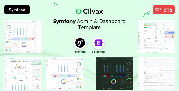 Clivax — Шаблон административной панели и дашборда для Symfony