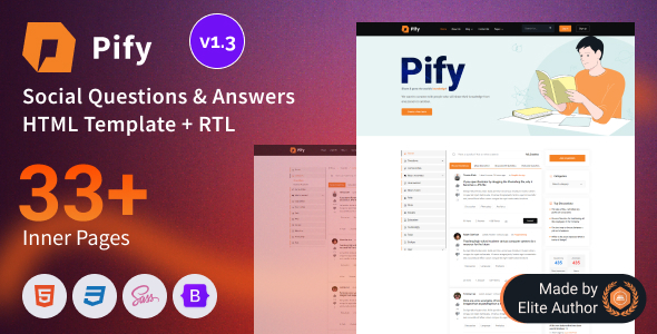 Pify — современный шаблон для форумов и Q&A порталов