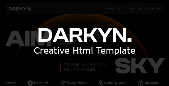 Darkyn — креативный HTML-шаблон для тех, кто ценит эстетику и функциональность