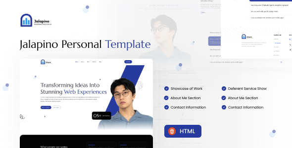 Jalapino — HTML-шаблон для создания впечатляющего портфолио