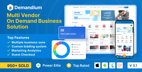 Demandium — многофункциональный скрипт для услуг на заказ с админ-панелью