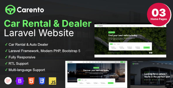 Carento — скрипт бронирования аренды автомобилей на Laravel