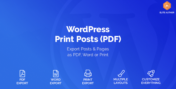 WordPress Print Posts & Pages PDF