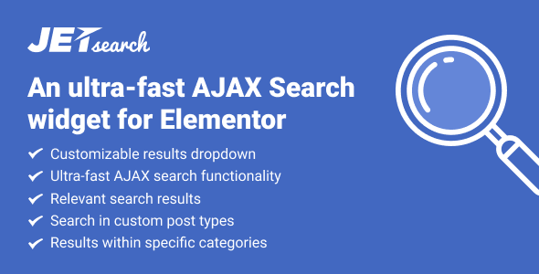 JetSearch — плагин для Elementor для быстрого поиска с AJAX