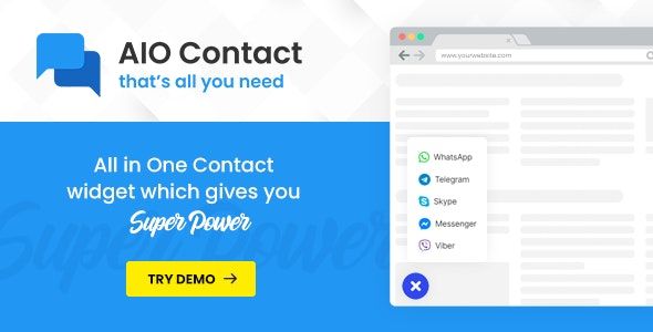 AIO Contact — все в одном виджет для связи на WordPress