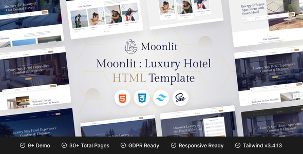 Moonlit — современный HTML-шаблон для сайтов отелей и гостиничного бизнеса