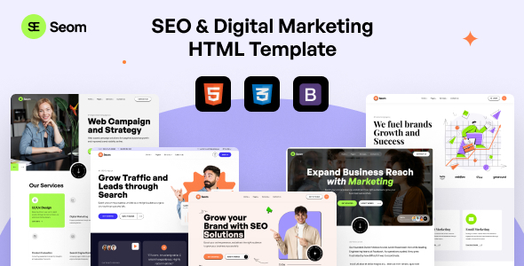 Seom — HTML-шаблон для SEO и digital-маркетинга