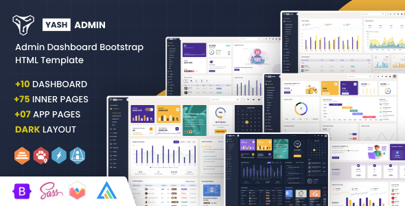 YashAdmin — Универсальный HTML-шаблон панели администратора на Bootstrap 5