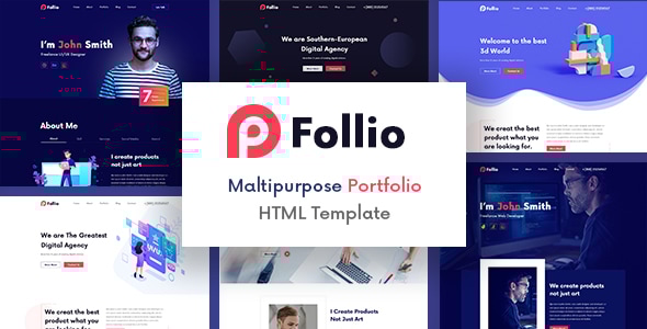 Follio — универсальный HTML5 шаблон для создания стильного портфолио
