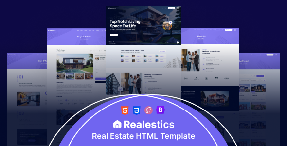 Realestics — современный HTML-шаблон для сферы недвижимости