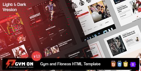 GymOn — профессиональный HTML-шаблон для фитнес-индустрии