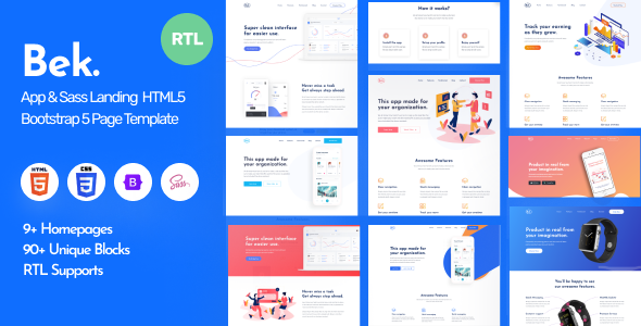 Bek — профессиональный HTML5 шаблон для SaaS и IT