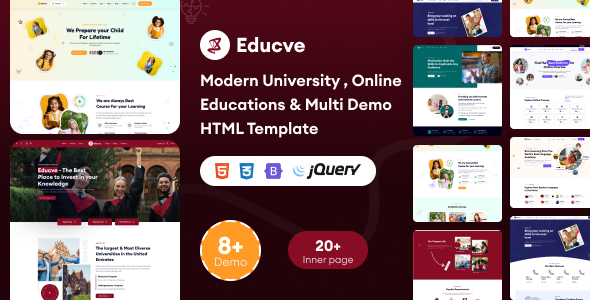 Educve — HTML-шаблон для EdTech-проектов и университетов