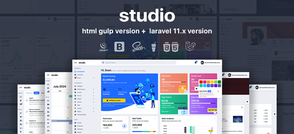 Studio — профессиональный шаблон админ-панели