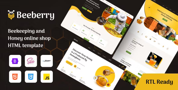 BeeBerry — профессиональный HTML5-шаблон для онлайн-магазина мёда и пасек