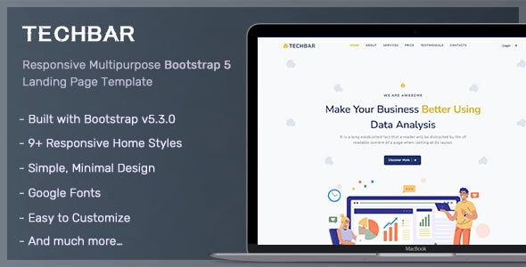 Techbar — Адаптивный HTML-шаблон для бизнеса