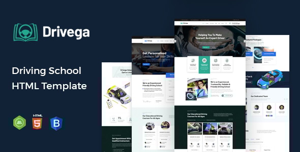 Drivega — HTML-шаблон для современной автошколы