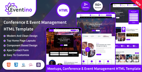 Eventino — HTML-шаблон для запуска событийных сайтов