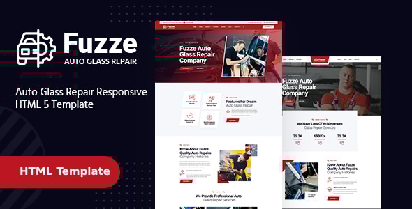 Fuzze — HTML-шаблон для ремонта автостекол и СТО