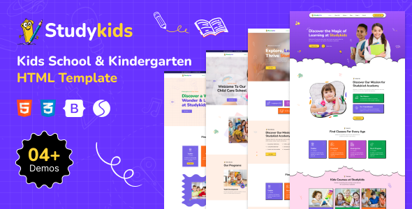Studykids — универсальный HTML-шаблон для детских садов и образовательных центров