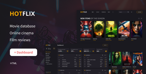 HotFlix — профессиональный HTML-шаблон кинотеатра