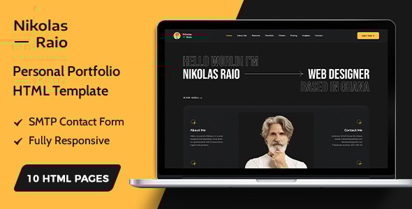 Nikolas Raio — HTML-шаблон для профессионального портфолио