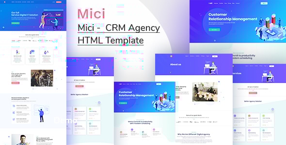 Mici — специализированный HTML-шаблон для интерфейсов CRM и SaaS-платформ