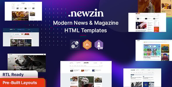 Newzin — профессиональный HTML-шаблон для новостей и СМИ