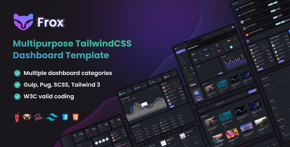 Шаблон панели управления TailwindCSS: возможности и технический стек Frox