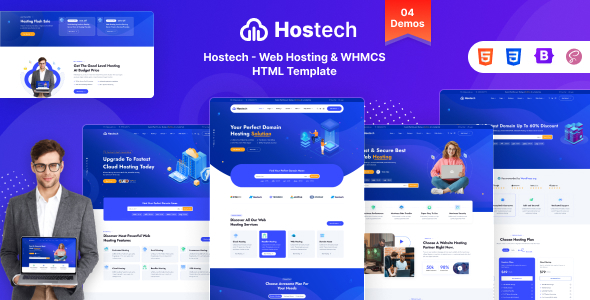 Hostech — HTML-шаблон для хостинг-провайдеров и IT-сервисов