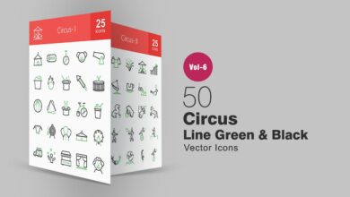 50 cirkovyh zeleno chernyh svg ikonok