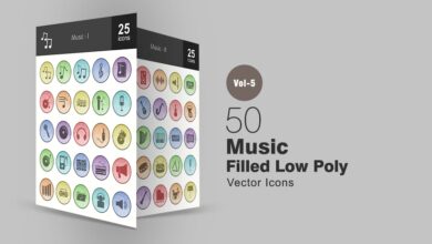 50 muzykalnyh nizkopoligonalnyh svg ikonok