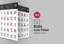 50 svg ikonok detskoj tematiki