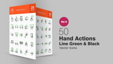 50 zeleno chernyh svg ikonok dejstvij ruk