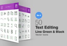 50 zeleno chernyh svg znachkov redaktirovanija teksta