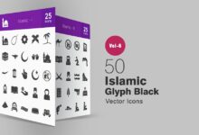 50 svg ikonok islamskih glifov